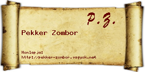 Pekker Zombor névjegykártya